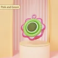 Jouet rotatif à l'herbe à chat en forme de fleur rose et verte pour chat domestique - Tournesol Rose-Vert