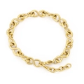 Polished golden stainless steel chain bracelet with infinity link design and lobster clasp - Gold (KB149356-KFC)