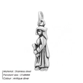 Antique silver woman figure pendant in stainless steel, 21x8mm DIY jewelry charm - Female Figure Style (HZNP044)