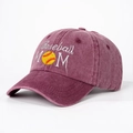 Casquette queue de cheval Baseball Mom en coton délavé bordeaux au style vintage - Taille unique / Bordeaux