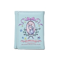 Cute light blue trifold wallet featuring anime girl illustration and floral patterns - Green Lolita Rabbit