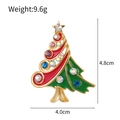 Christmas tree brooch pin in green enamel and gold finish with colorful rhinestones - Red Green Enamel Gold Base (C358-A)