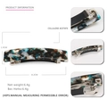 Klassische Haarspange aus Acetat mit blau-weißem Marmormuster und Metallverschluss - Marmorgrün