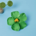 Grüne Hibiskus Schaumstoff Haarspange mit gelb-roten Staubblättern für Strandurlaub - Nur Blütenkopf / Grün