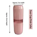 Estuche de viaje rosa 4 en 1 para cepillo de dientes y vaso, altura 22 cm forma cilindro - Juego de 4 Tazas / Rosa