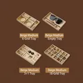 Beige velvet jewelry trays for rings and earrings in 4-grid and multi-slot layouts - Tools Set Combo / Beige