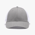 Breathable trucker hat in gray and white mesh design for outdoor sun protection - Gray