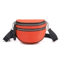 Orange dumpling cross-body bag with black edges and wide shoulder strap in casual style - Orange