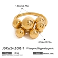 Polished gold stainless steel bubble ring with waterproof and hypoallergenic features - Large Cluster / Gold