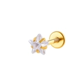 Gold star-shaped zircon piercing labret stud made of durable stainless steel - Gold (Star)