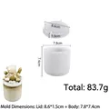 Two-piece translucent resin silicone mold set for striped storage jars with lid - Smooth Storage Box - Tall / Total Weight 83.7g