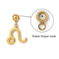 Detail des internen Gummistoppers im goldenen Leo Sternzeichen-Anhänger für Armbänder - Löwe (YF321-5) / Gold