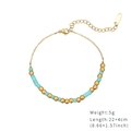 Minimalist turquoise beaded bracelet with gold accents and lobster clasp, 22+4cm length - Pearl Bracelet