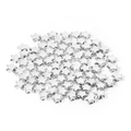 Macro detail of silver plated star-shaped CCB beads for DIY jewelry making and crafts - Silver
