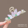 Elegant 11cm golden metal butterfly hair claw with pink gradient wings and pearls - K81 Pink Butterfly