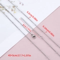 Collier chaîne à billes en acier inoxydable argenté avec fermoir mousqueton et rallonge - 1 Pièce/Paquet / Couleur Acier