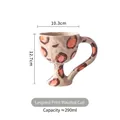 Handmade ceramic leopard print goblet cup with irregular texture 290ml capacity - Leopard Print Goblet Mug