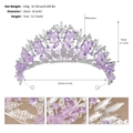 Luxuriöse silberne Brauttiara mit lila Kristallen und klaren Strasssteinen für Hochzeiten - Lila