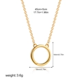 Detailed size chart of 18K gold round pendant necklace with 45cm chain and 18mm diameter - O-chain