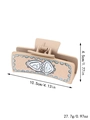 Floral print hair claw clip in beige and blue, western style, size 10.5cm by 4.5cm - Beige Vintage Pattern Style (90023)