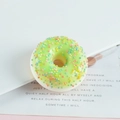 Imán realista de donut verde con fideos de colores para decoración del hogar - Sin Imán / Donut redondo de bolas de colores - Verde