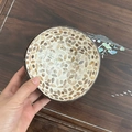 Handcrafted coconut shell bowl with inlaid shell mosaic interior for home decoration - Wealthy Coin Style