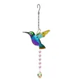 DIY hummingbird suncatcher with blue green metal finish and crystal prism pendant - Multicolor Hummingbird-AB Color Pendant