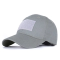 Grey tactical baseball cap in ripstop fabric with front hook and loop patch panel - Adjustable / Gray