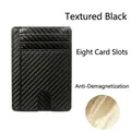 Textured black carbon fiber card holder with 8 slots and RFID protection - Anti-magnetic 8 Slots / Carbon Fiber Black