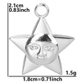 Dettaglio ciondolo a stella con viso di sole argento, altezza 2,1 cm e larghezza 1,8 cm - Ciondolo / Color Acciaio