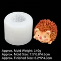 3D Igel Silikonform für DIY Mousse Kuchen und Basteln mit fertigem Musterbeispiel - Transparent