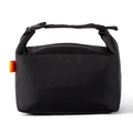 Insulated black lunch bag with orange strap and buckle handle for office or picnic use - Black