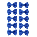 Set of 10 royal blue grosgrain ribbon bows for DIY hair accessories and crafts - Set / Bright Royal Blue