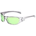 Occhiali da sole punk Y2K con montatura grigia trasparente e lenti verde chiaro sport - Montatura Grigio Trasparente Lenti Verdi