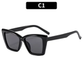 Occhiali da sole cat-eye neri C1 con montatura spessa lucida e lenti grigio scuro - Montatura Nera Lenti Grigie