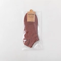 Single pair of brick red low-cut cotton wool blend socks in individual retail packaging - Individual OPP Bag / Brick Red