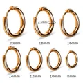 Titanium steel hoop earrings in seven sizes from 8mm to 20mm with 2.5mm thickness - 2.5mm Gold Combo (Set of 7)