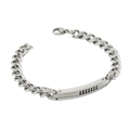 Poliertes Silber-Edelstahl-Panzerarmband mit rechteckiger Metallplatte für Herren - 18K Gold / Silber