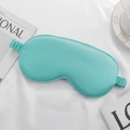 Silk sleep eye mask in mint green with satin finish and elastic strap for travel - Green