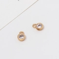 Ciondoli rotondi dorati in zircone per la creazione di orecchini e bracciali DIY - 22# Tondo Ciondolo Singolo (4*6mm)