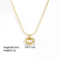 Gouden hartketting met schelpinleg, minimalistische sieradenset voor dames, 40+5cm - Hart Ketting