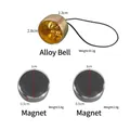 Golden alloy bell with black cord and silver round magnets for DIY resin crafts - Alloy Bell + 2 Magnets