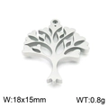 Stainless steel life tree pendant with heart leaves 18x15mm DIY jewelry finding - Silver Heart Leaf Tree Style (KLJ7797-Z)