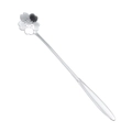 Silver stainless steel long handle spoon featuring a delicate cherry blossom head - Cherry Blossom Spoon / Silver