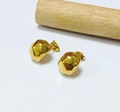 Minimalist 18K gold plated stainless steel irregular nugget earrings with butterfly back - Gold Irregular Geometric Cut