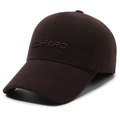 Men's winter baseball cap in dark brown wool fabric with CAPARD 3D embroidery - Adjustable / Coffee