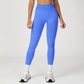 Helderblauwe naadloze yoga-legging met hoge taille en slanke pasvorm voor fitness en hardlopen - S / Koningsblauw