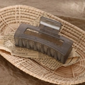 Large rectangular translucent grey-black hair claw clip with glossy resin finish - 8.5cm Jelly Grey