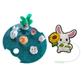 Luminous bunny and mushroom acrylic plate for 40oz tumbler lid with green glitter base - 40OZ-Forest Rabbit Sunflower