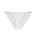 White low-rise ice silk women's briefs with comfortable cotton crotch in a plain design - S / White